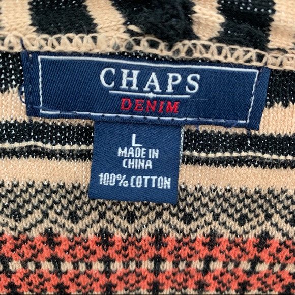 Chaps Denim Ladies Tie Front Sweater L - Picture 3 of 3